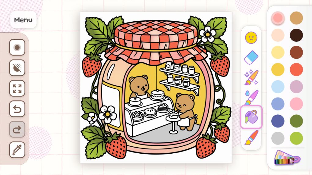 Coloring a bear bakery inside a honey jar