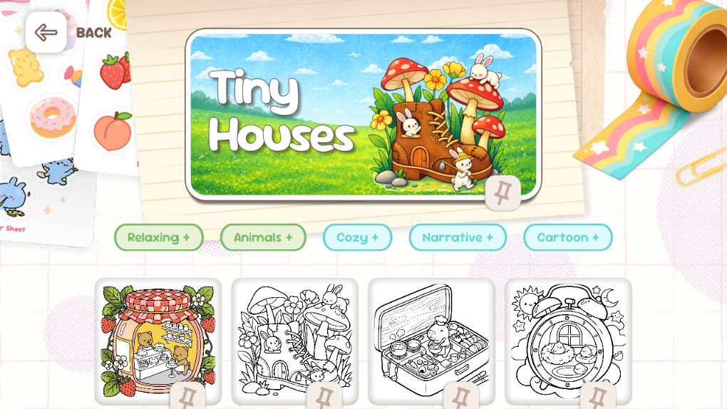 Browsing the Tiny Houses coloring collection