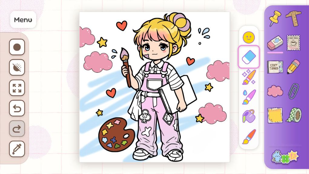 Coloring a cute character illustration