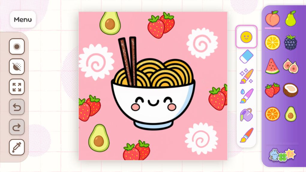 Coloring a happy bowl of noodles